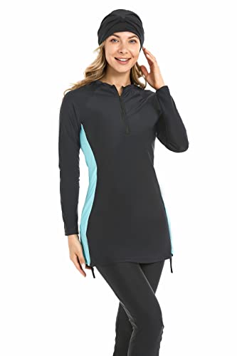 TaissBocco Full Swimming Costume Burkini for Women Modest Girls Swimsuit Islamic Swimwear Plus Size(M, T14) von TaissBocco