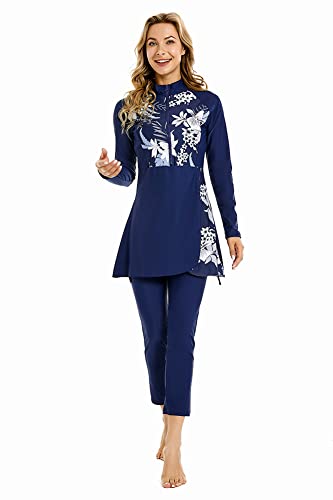 TaissBocco Full Swimming Costume Burkini for Women Modest Girls Swimsuit Islamic Swimwear Plus Size(XXL, T1) von TaissBocco