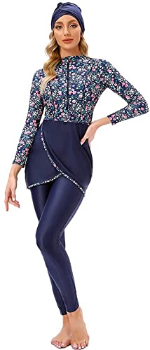 TaissBocco Muslimischer Badeanzug für Frauen, 3-teilig, langärmelig, bescheidene Badebekleidung, islamischer arabischer Badeanzug, Burkini (6XL, T6) von TaissBocco