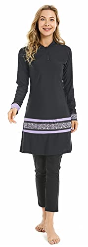 TaissBocco Muslimischer Badeanzug für Frauen Islamische Bademode 3PCS Burkini Full Coverage Badeanzug Plus Size Modest Bademode (XL, T3) von TaissBocco