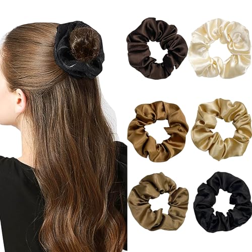 6 Stück Haargummis Seide Scrunchies Satin für Damen Premium Satin Haargummis Damen Pferdeschwanz Halter Hairband Seide Haargummi für Damen Frauen Mädchen Haarschmuck 6 Stück Haargummis Seide Scrunchies Satin für Damen Premium Satin Haargummis Damen Pferdeschwanz Halter Hairband Seide Haargummi für Damen Frauen Mädchen Haarschmuck von Taiyyi