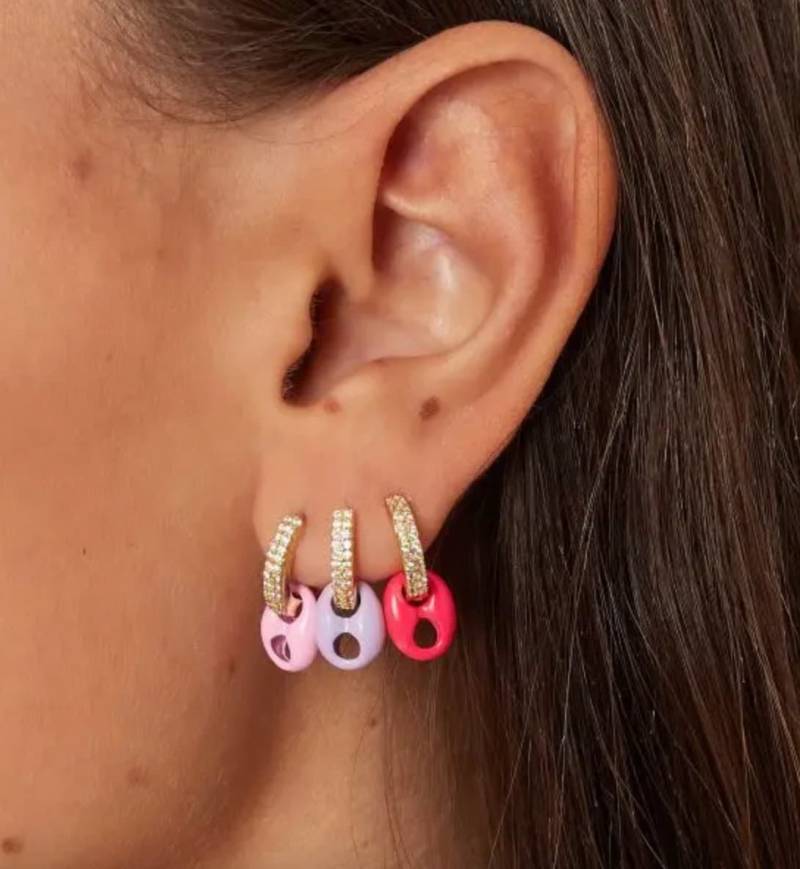 Kleine Hoop Micro Zirkon Ohrringe Mit Abnehmbaren Emaille Bunte Pastell Bonbon Zubehör Kleine Hoop Micro Zirkon Ohrringe Mit Abnehmbaren Emaille Bunte Pastell Bonbon Zubehör von TakaWear