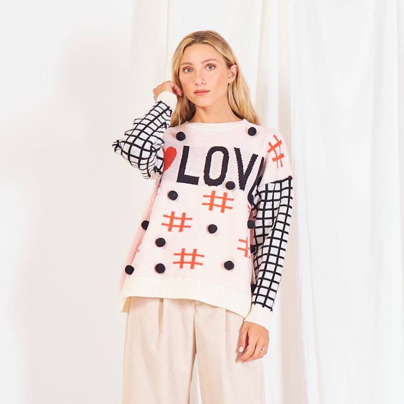 Love Pullover Mit Pom Poms Love Pullover Mit Pom Poms von TakaWear