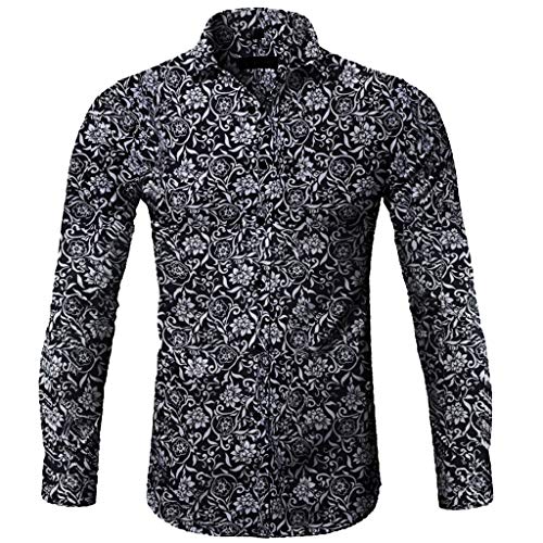 Businesshemden Herren Urban Ethnischer Druck Freizeithemd Mit Umlegekragen Slim Fit Langarm Arbeitshemden Button-Up Hemdbluse Bequemes Herrenshirt Oberhemden Atmungsaktiv Outdoor Hemden von Take Idea