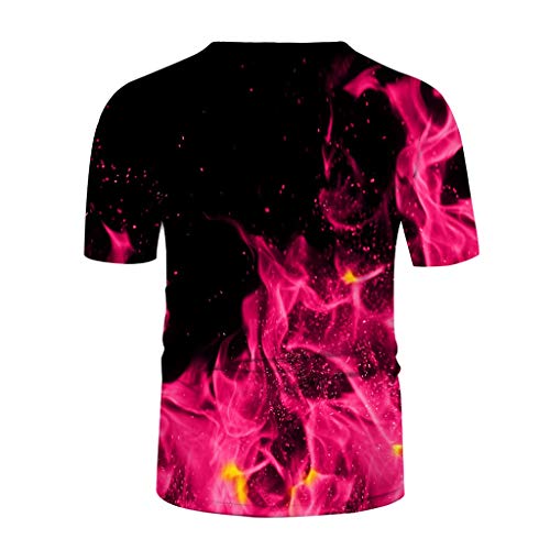 Take Idea Herren Tshirt Realistische Flamme 3D Drucken Oberteil Mit Rundhals Regular Fit Tops Atmungsaktiv Sportshirt Stretch Material Sweatshirts Summer Kurzarm Mode Streetwear von Take Idea