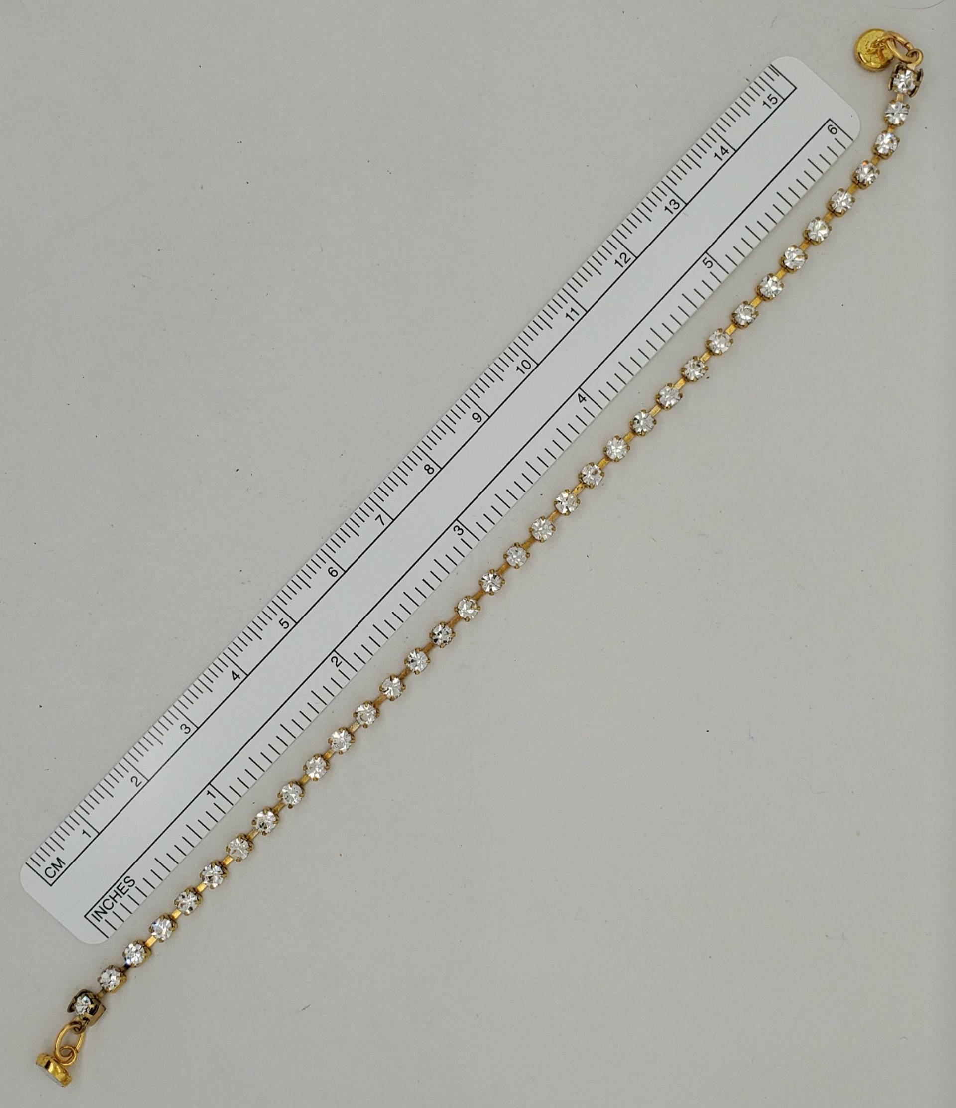 Klares Kristall Armband Aus Goldfarbener Tassenkette Mit 3mm Klaren Kristallen in Zange-Einstellungen, Magnetverschluss von TakeenArts