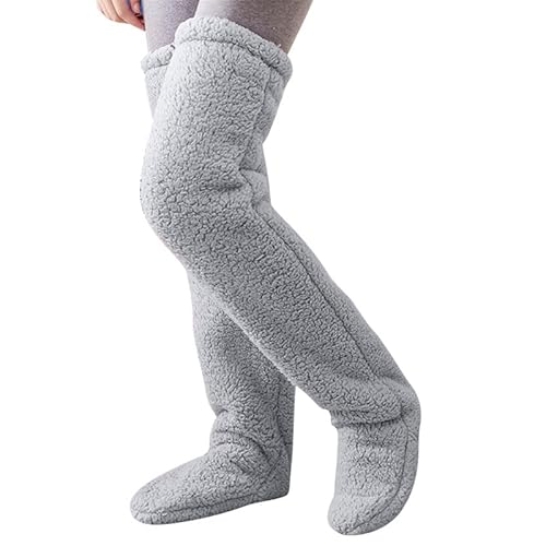 Takezuaa Erwachsener Kniestrümpfe,Plüsch Strümpfe lange Beinwärmer für Frauen,Männer über Knie hoch Fuzzy Socken,Winter Home Schlafen Socken von Takezuaa