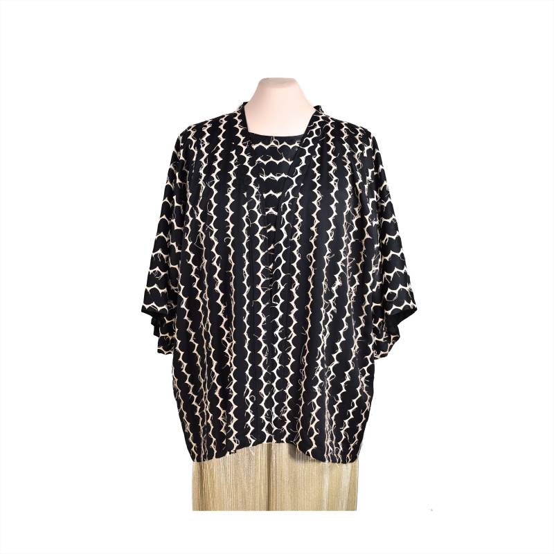 Kimono Schwarze Strickjacke Gemischte Baumwolle Plus Size Oversize Spring Übergrößen Frühling von TakidaCreations