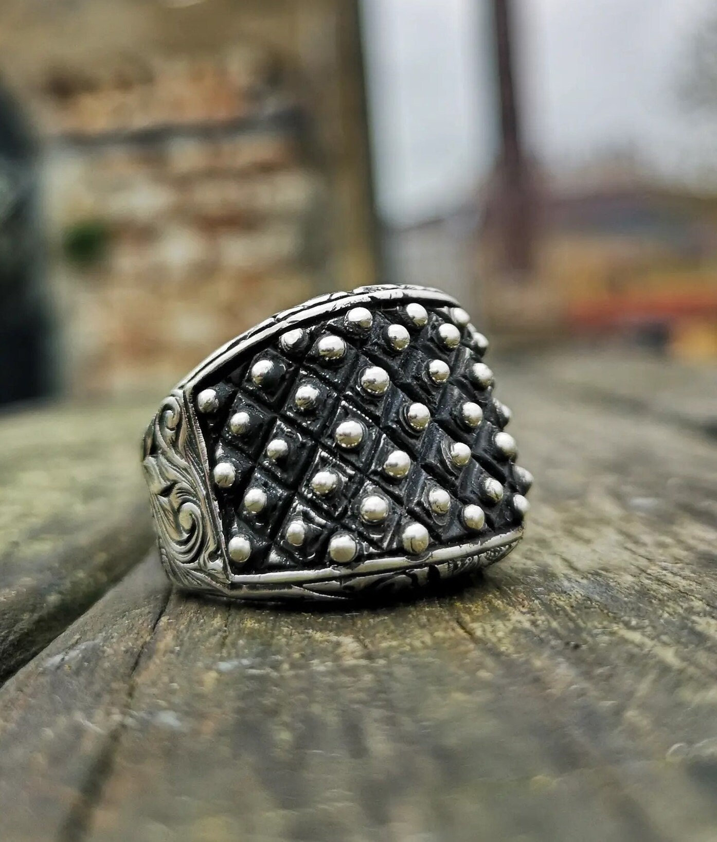 Benutzerdefinierte Silber Ball Ring, 925K Sterling Silber, Männer Handgemachte Spezielle Design Personalisierte Schmuck, Handgefertigte Ring von TakidaSanatHandmade