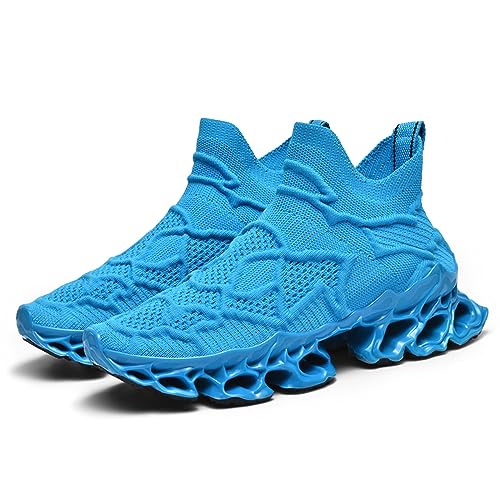 Takidtoo Herren Damen Sneaker Mesh Atmungsaktiv Komfort Slip on Athletic Sport Trail Running Blade Walking Tennis Schuhe, Blau, 6.5 Women/5.5 Men von Takidtoo