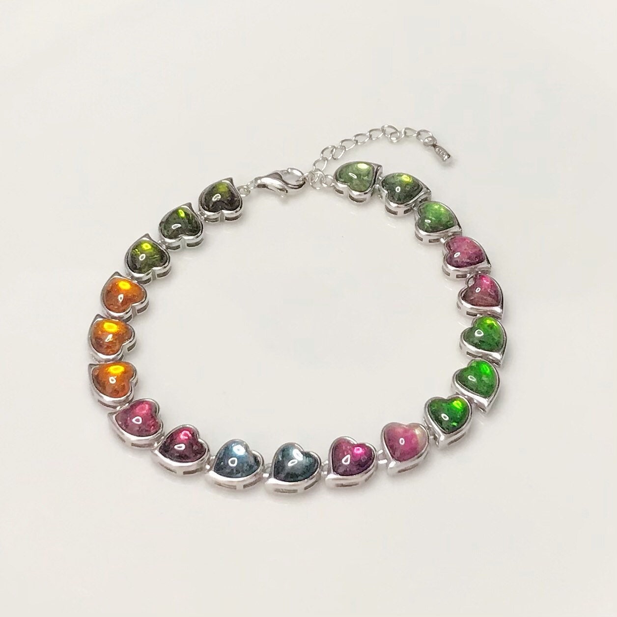Turmalin Armband, Turmalin, Japan, Heilung, Hochwertig, Natürlicher Multicolored Herz Armband Turmalin Armband, Turmalin, Japan, Heilung, Hochwertig, Natürlicher Multicolored Herz Armband von TakumiNaturalStone