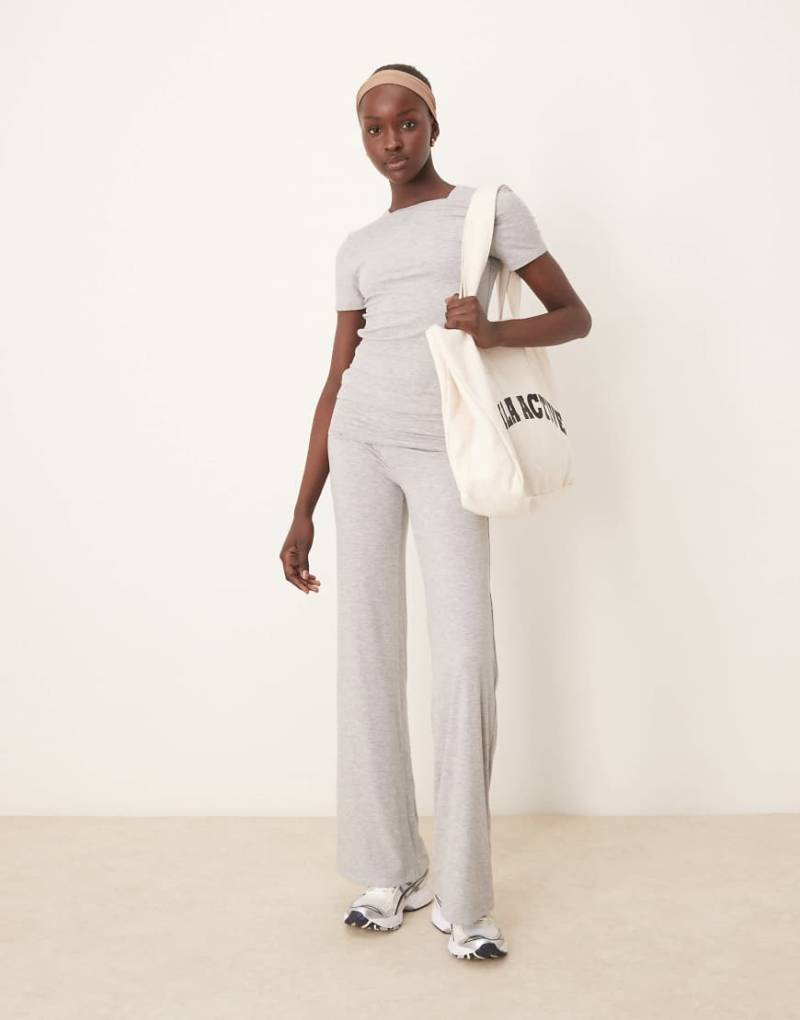 Tala - 365 - Schlaghose in meliertem Grau mit umgeschlagenem Bund von Tala