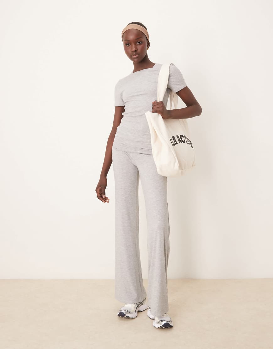 Tala - 365 - Schlaghose in meliertem Grau mit umgeschlagenem Bund von Tala