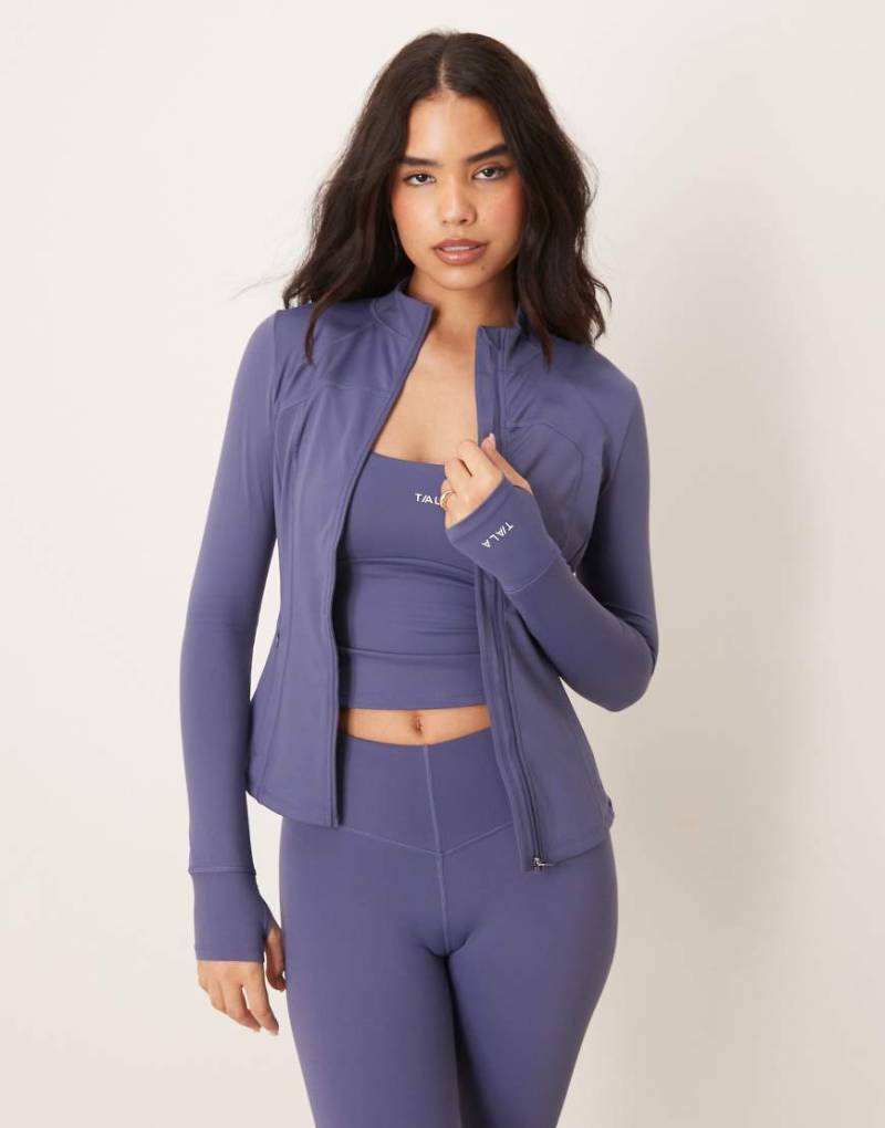 Tala - Skinluxe - Longline-Jacke in Blau mit Ziernaht von Tala