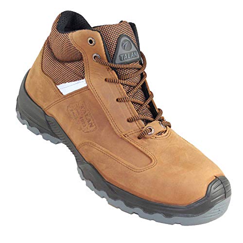 TALAN Outdoor 318 S3 Sicherheitsschuhe Arbeitsschuhe Bauschuhe hoch Braun, Größe:44 EU von TALAN