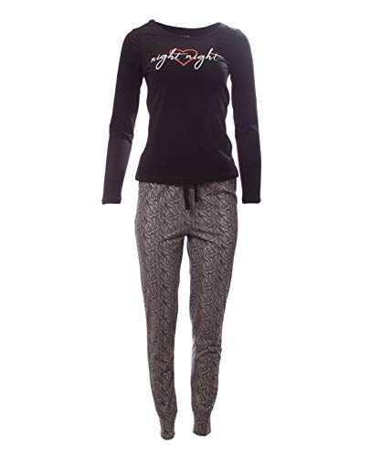 Damen Pyjama Set Schlafanzug Schlafhose + Langarm Oberteil Night Night L von Talay