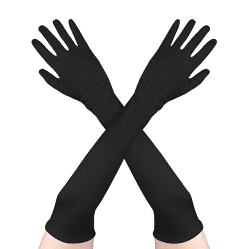 TaleMoon Handschuhe Lang, Satin Handschuhe Damen, Abendhandschuhe Elegant, Kostüm Handschuhe für Classic Opera Party Halloween Karneval Kostüm von TaleMoon