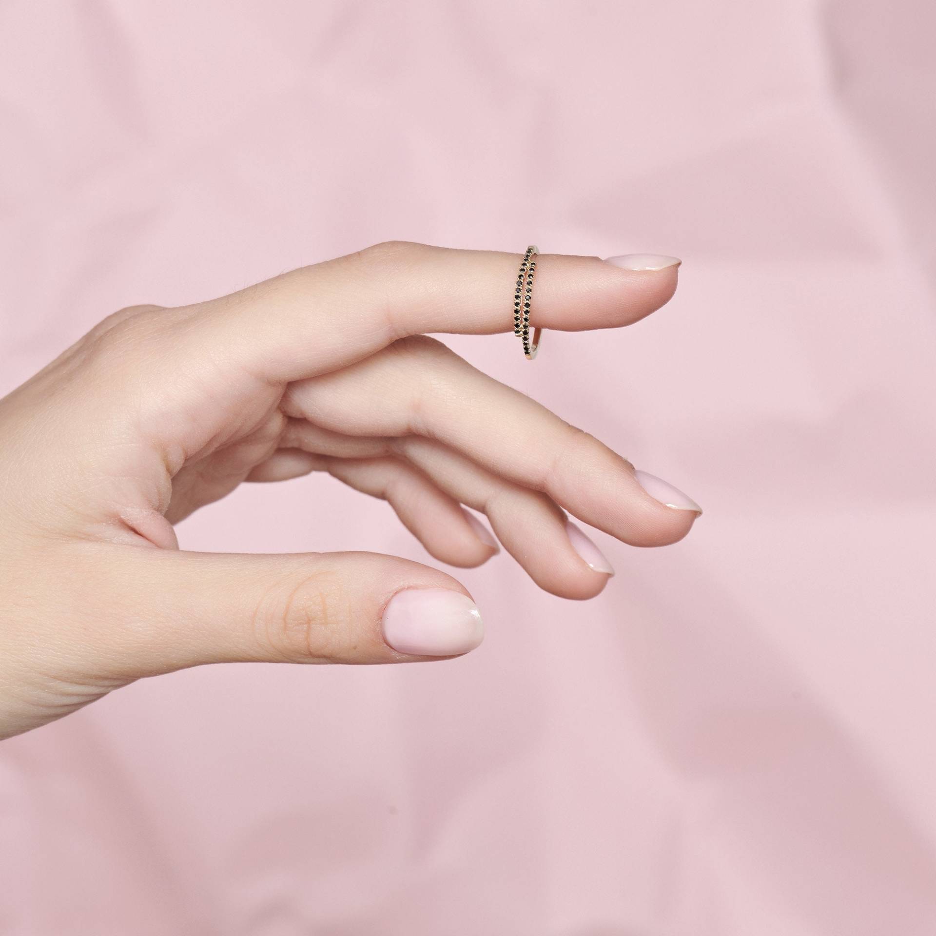 Wickelring Mit Schwarzen Diamanten, Spiralring Gold, Natürlicher Edelstein Schmuck, Minimal Ring von TalesInGold