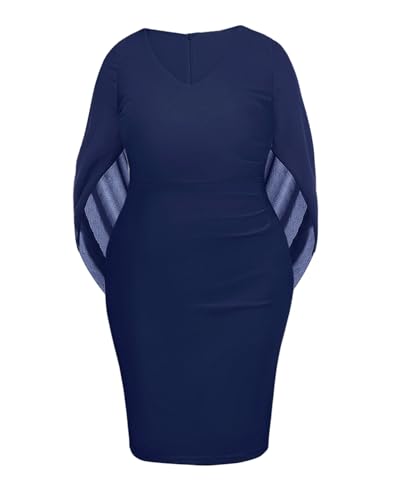 Talisea Formelles Kleid in Übergröße – Damen-Chiffon-Umhang, Cocktailkleid, Hochzeitsgästekleider, Marineblau, 46 Mehr von Talisea