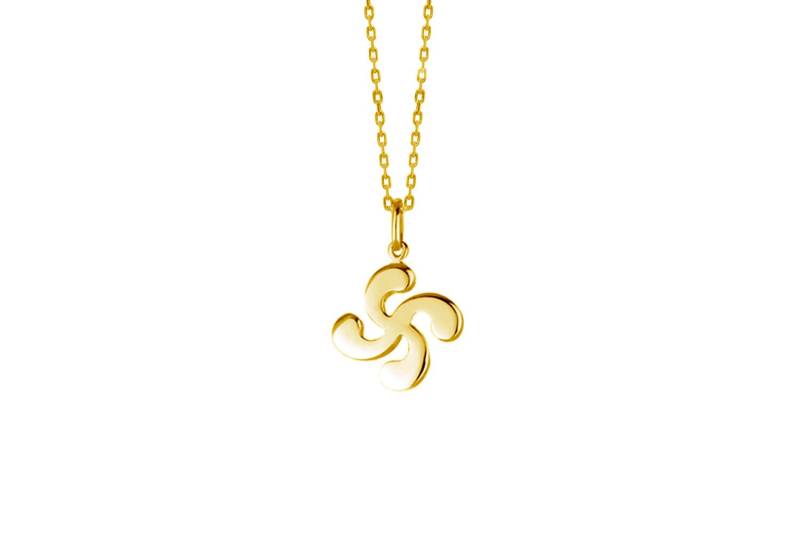 Vergoldete Lauburu Charm Halskette, Gold Anhänger, Elegante Basken Kette Inklusive 008301P Vergoldete Lauburu Charm Halskette, Gold Anhänger, Elegante Basken Kette Inklusive 008301P von TalismanBijoux