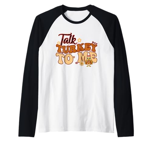 Sprich die Türkei mit Mir Thanksgiving Groovy Frauen Männer Raglan Sprich die Türkei mit Mir Thanksgiving Groovy Frauen Männer Raglan von Talk Turkey To Me Groovy Thanksgiving