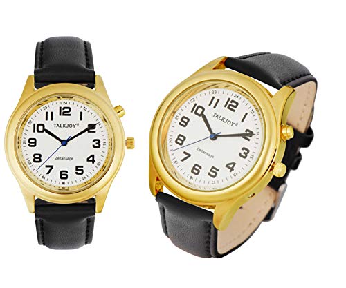 TalkJoy Premium Leder Herren Sprechende Armbanduhr GOLDENE Uhr Blindenuhr Sprachausgabe Datum Uhrzeit Herrenuhr mit Lederarmband TalkJoy Premium Leder Herren Sprechende Armbanduhr GOLDENE Uhr Blindenuhr Sprachausgabe Datum Uhrzeit Herrenuhr mit Lederarmband von TalkJoy