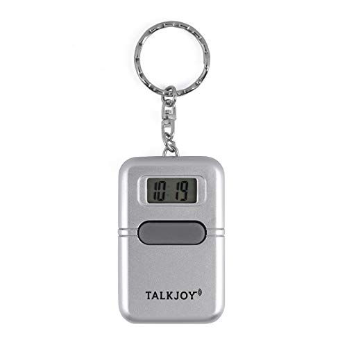 TalkJoy Sprechende Uhr Schlüsselanhänger Uhrzeit Wecker Sprachausgabe Blindenuhr Taschenuhr Digitale Seniorenuhr LCD Sehbehinderte von TalkJoy