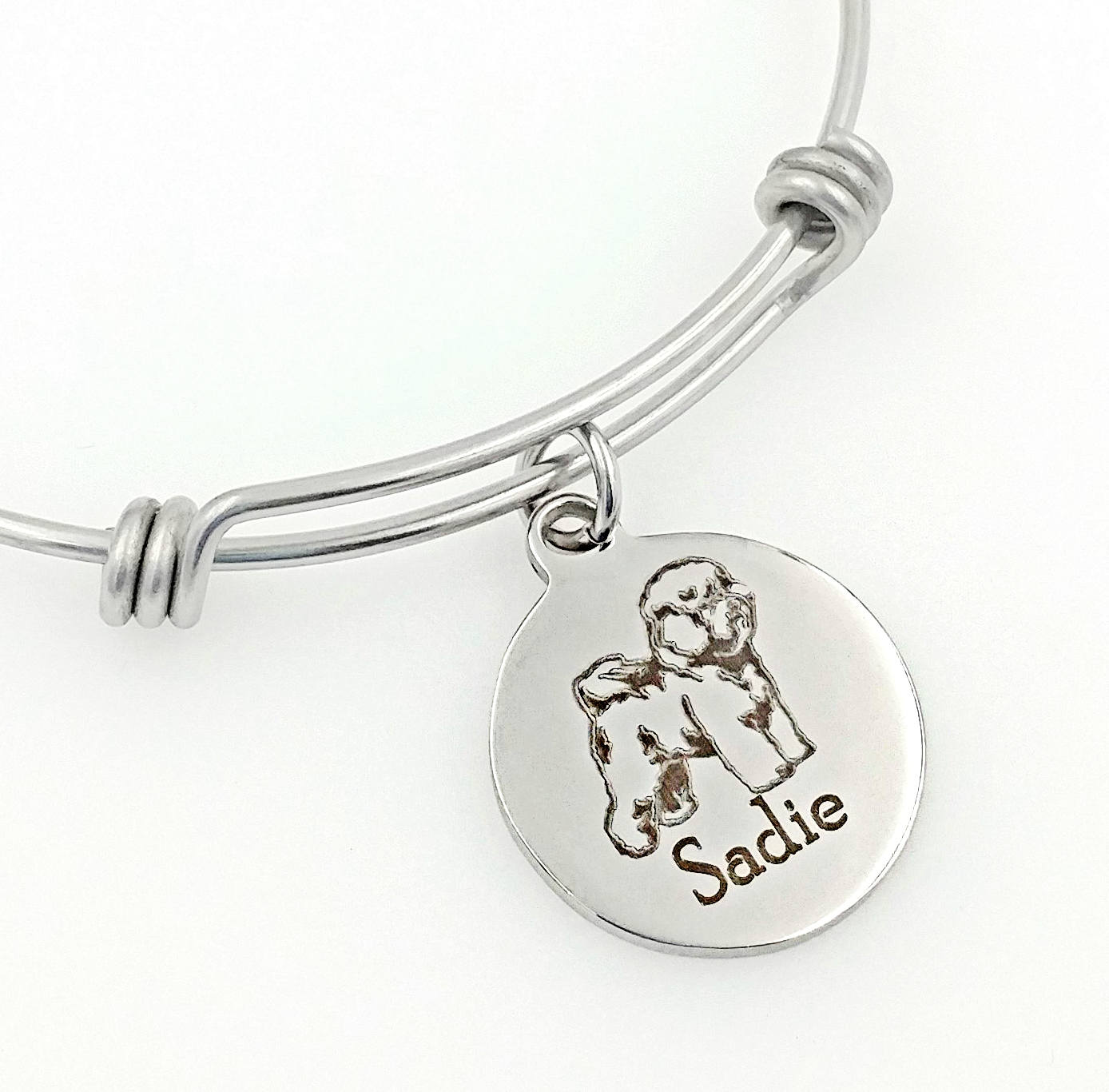 Bichon Frise Gravierte Erweiterbare Personalisierte Armreif Armband von TalkToThePaws