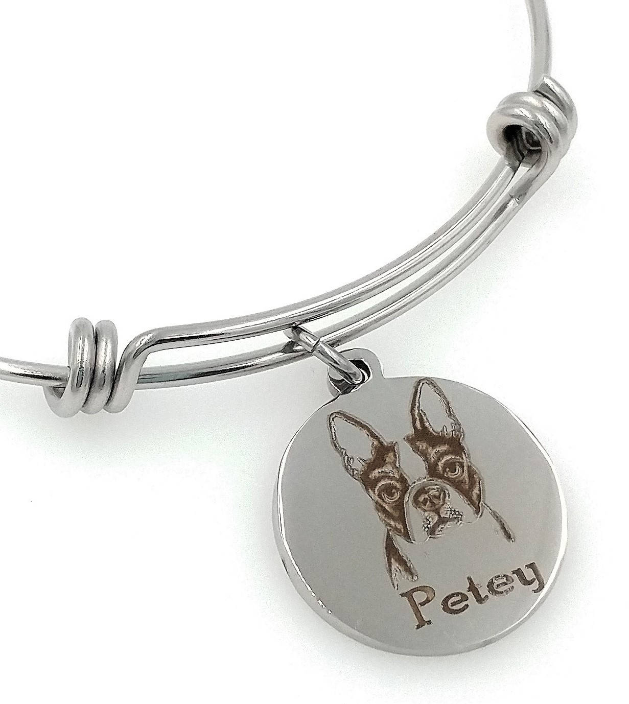 Boston Terrier Graviert Erweiterbar Personalisierte Armreif von TalkToThePaws