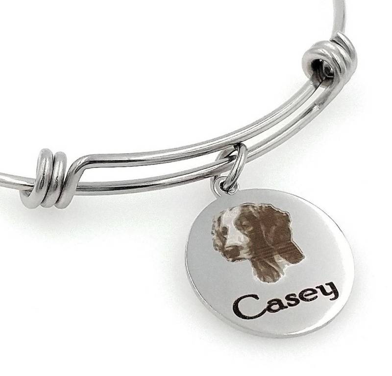 Brittany Spaniel Gravierte Erweiterbare Personalisierte Armreif von TalkToThePaws