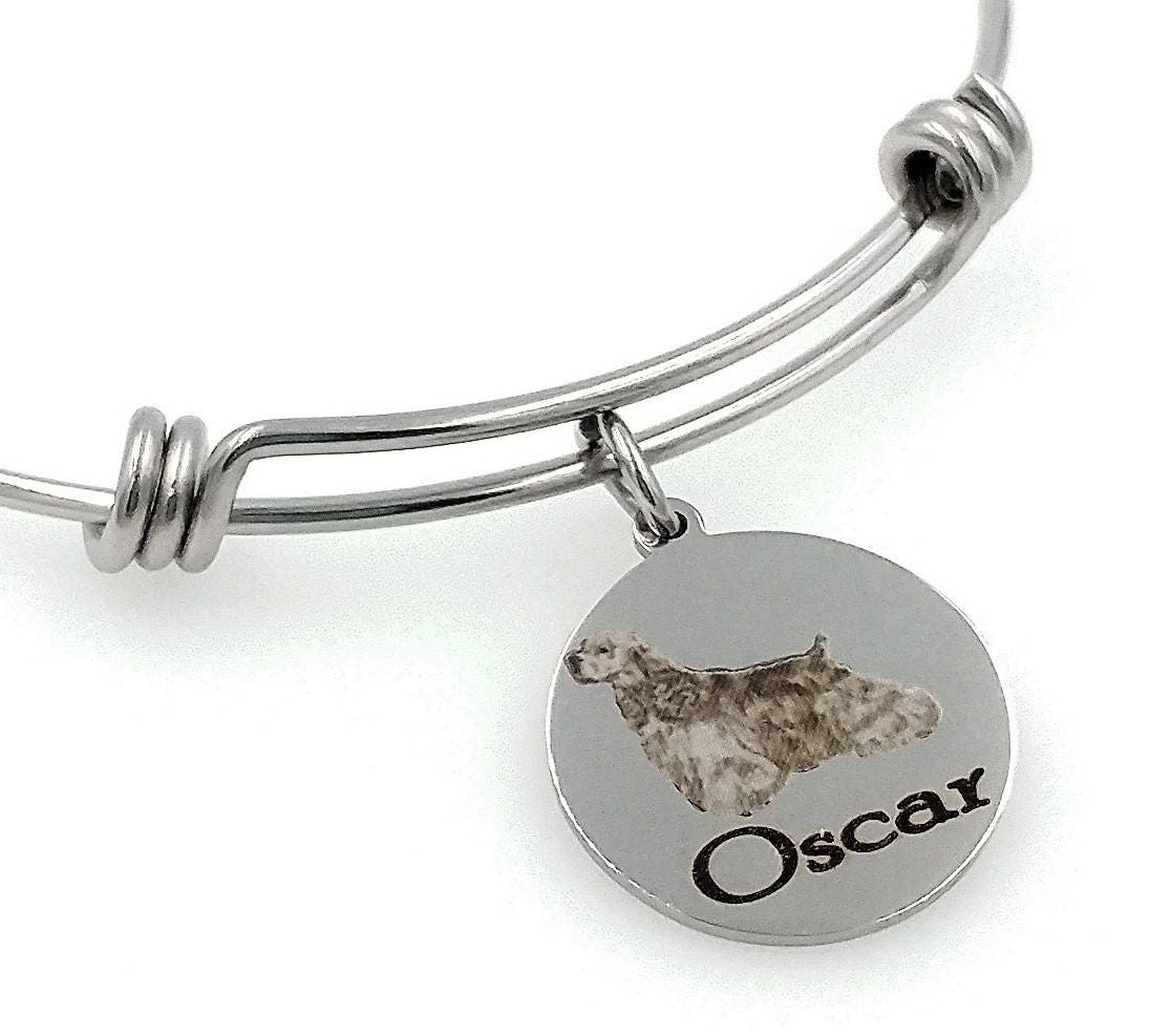 Cocker Spaniel Graviert Erweiterbar Personalisierte Armreif von TalkToThePaws