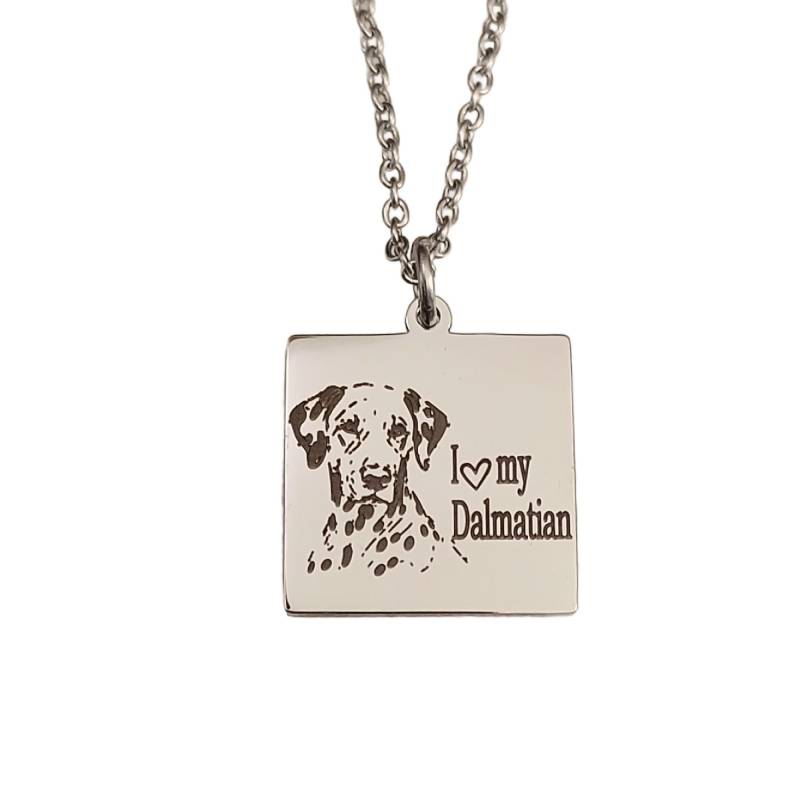 Dalmatiner Laser Gravierte Anhänger Halskette von TalkToThePaws
