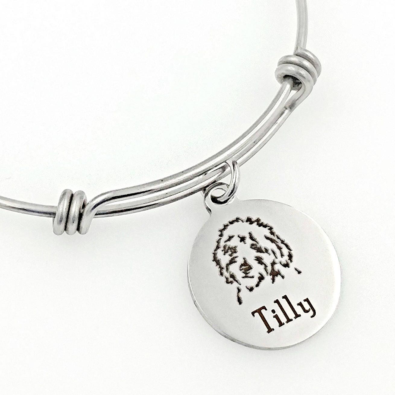 Goldendoodle, Labradoodle Gravierte Erweiterbare Personalisierte Armreif von TalkToThePaws