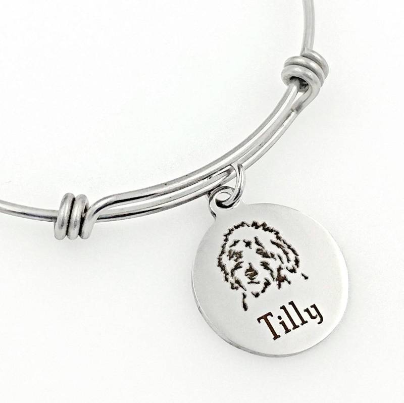 Goldendoodle, Labradoodle Gravierte Erweiterbare Personalisierte Armreif von TalkToThePaws