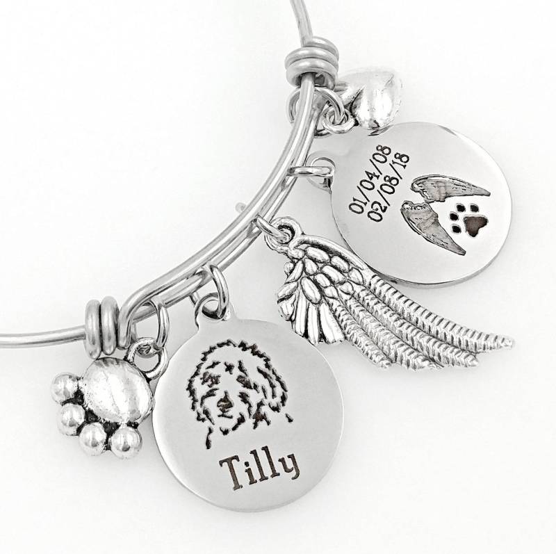 Hund Passing Away Geschenke Personalisiert Goldendoodle Labradoodle Erinnerung Schmuck Regenbogen Brücke von TalkToThePaws