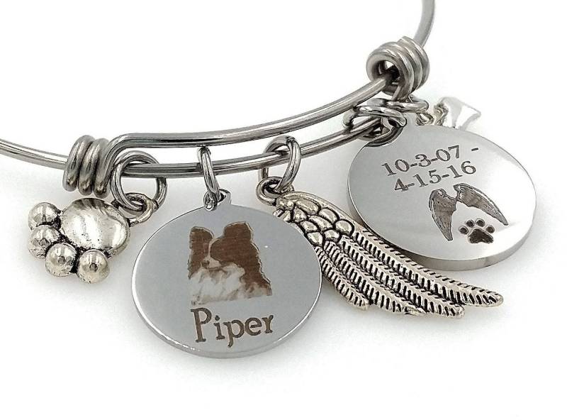 Hund Passing Away Geschenke Personalisiert Papillon Erinnerung Schmuck Regenbogen Brücke von TalkToThePaws