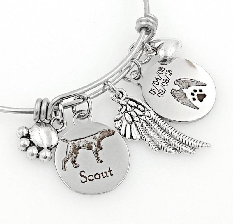 Hund Passing Away Geschenke Personalisierte Deutsch Kurzhaar Aps Erinnerung Schmuck Regenbogen Brücke von TalkToThePaws