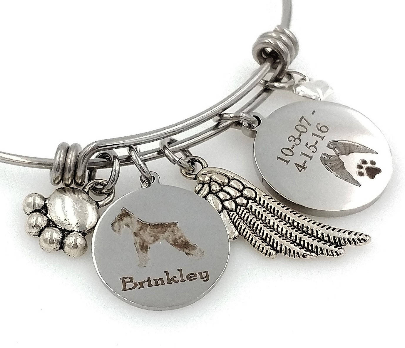 Hund Passing Away Geschenke Personalisierter Schnauzer Memorial Erinnerungsschmuck Regenbogenbrücke von TalkToThePaws