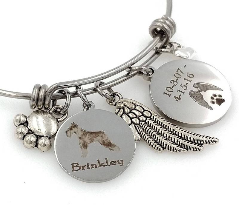 Hund Passing Away Geschenke Personalisierter Schnauzer Memorial Erinnerungsschmuck Regenbogenbrücke von TalkToThePaws