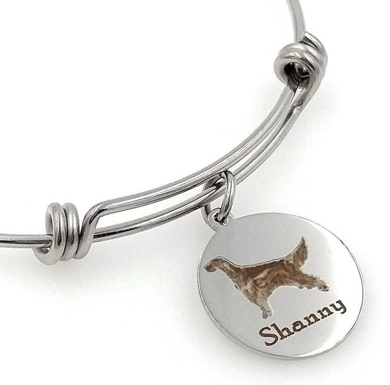 Irish Red Setter Graviert Erweiterbar Personalisierte Armreif von TalkToThePaws