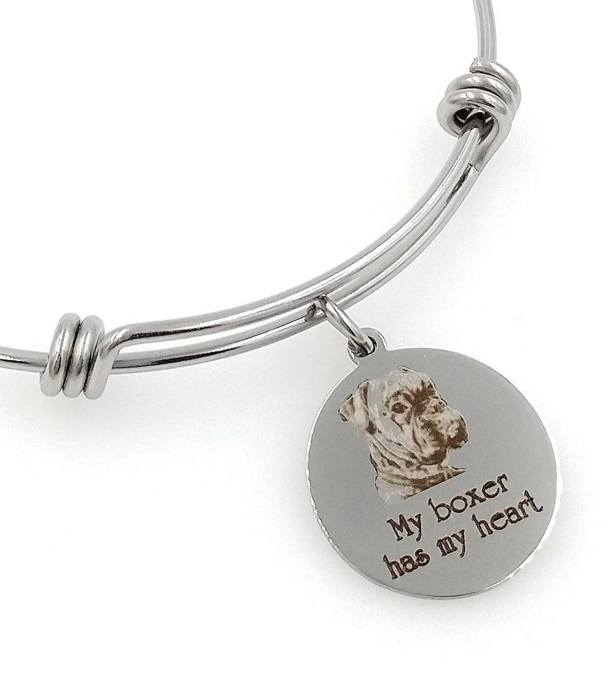 Mein Boxer Hat Mein Herz Graviert Erweiterbar Armreif, Hund von TalkToThePaws