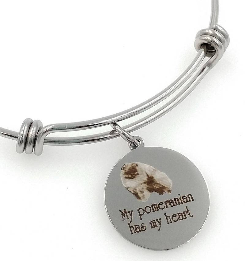 Mein Pommern Hat Mein Herz Gravierter Erweiterbarer Armreif, Hund von TalkToThePaws