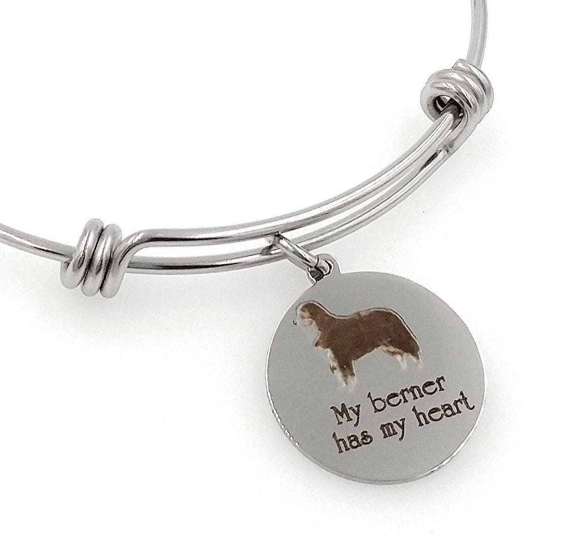 Meine Berner, Berner Sennenhund Hat Mein Herz Graviert Erweiterbar Armreif von TalkToThePaws