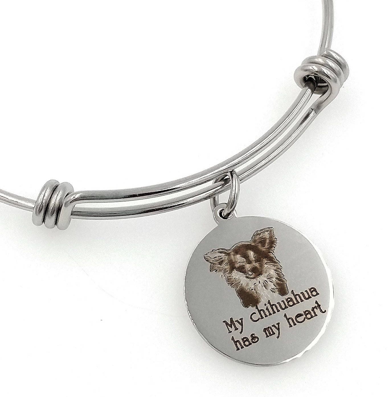 My Chihuahua Has Heart Gravierte Erweiterbare Armreif, Hund von TalkToThePaws