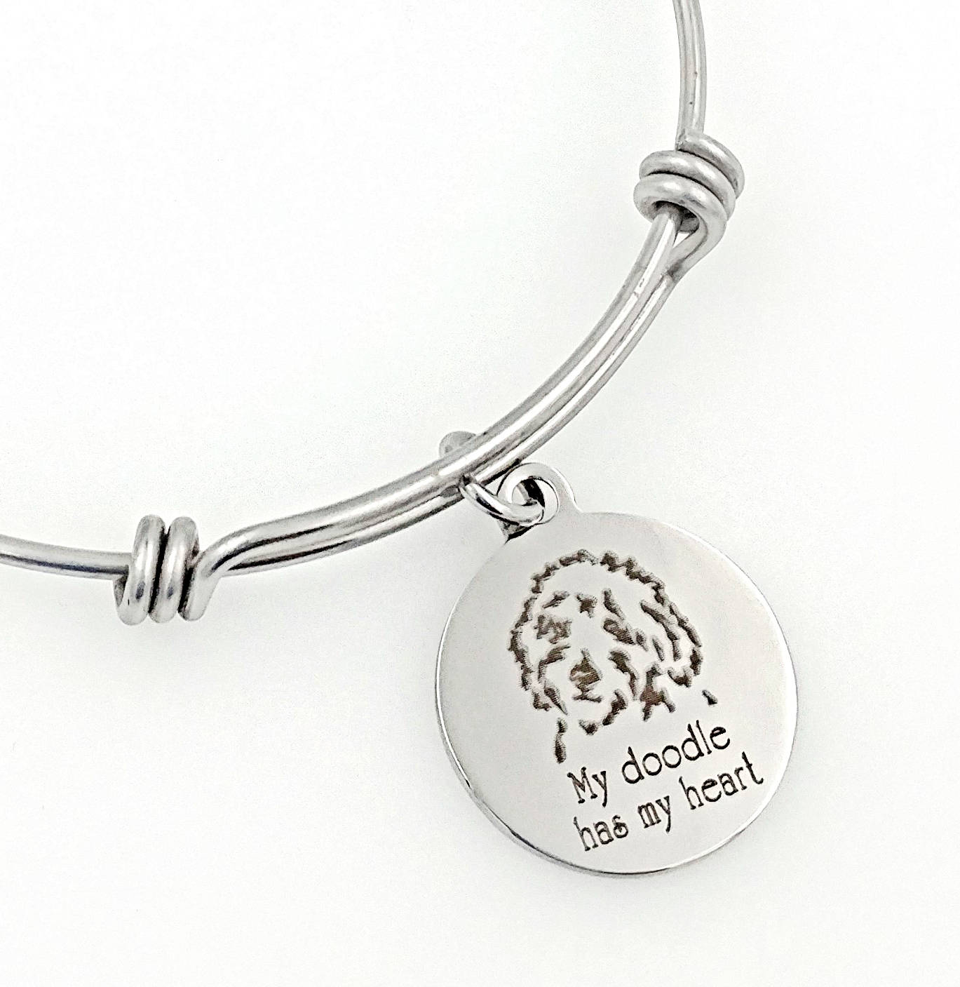 My Goldendoodle, Labradoodle Has Heart Engraved Expandable Armreif, Hund von TalkToThePaws