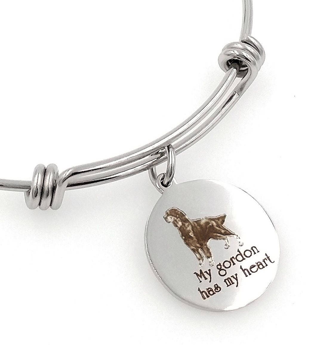 My Gordon Setter Has Heart Gravierte Erweiterbare Armreif, Hund von TalkToThePaws
