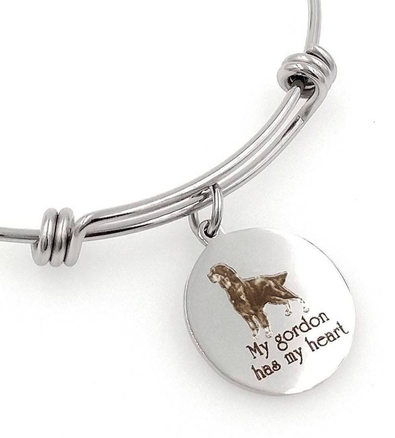 My Gordon Setter Has Heart Gravierte Erweiterbare Armreif, Hund von TalkToThePaws