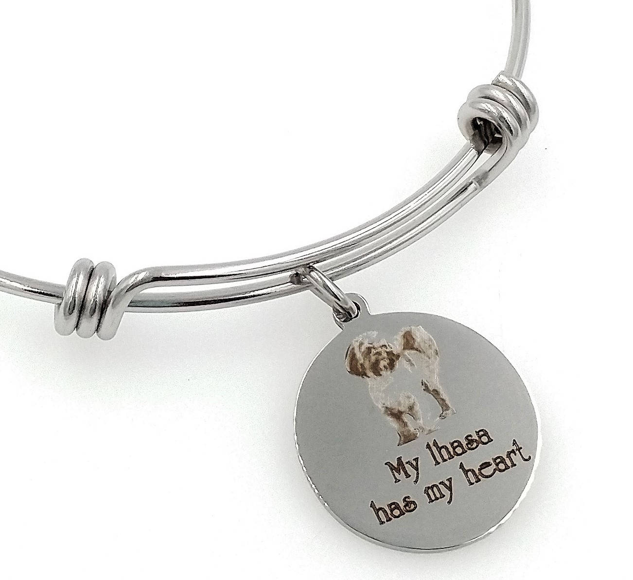 My Lhasa, Lhasa Apso Has Heart Engraved Expandable Armreif, Hund von TalkToThePaws