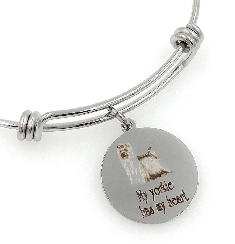 My Yorkie Has Heart Gravierte Erweiterbare Armreif, Hund von TalkToThePaws