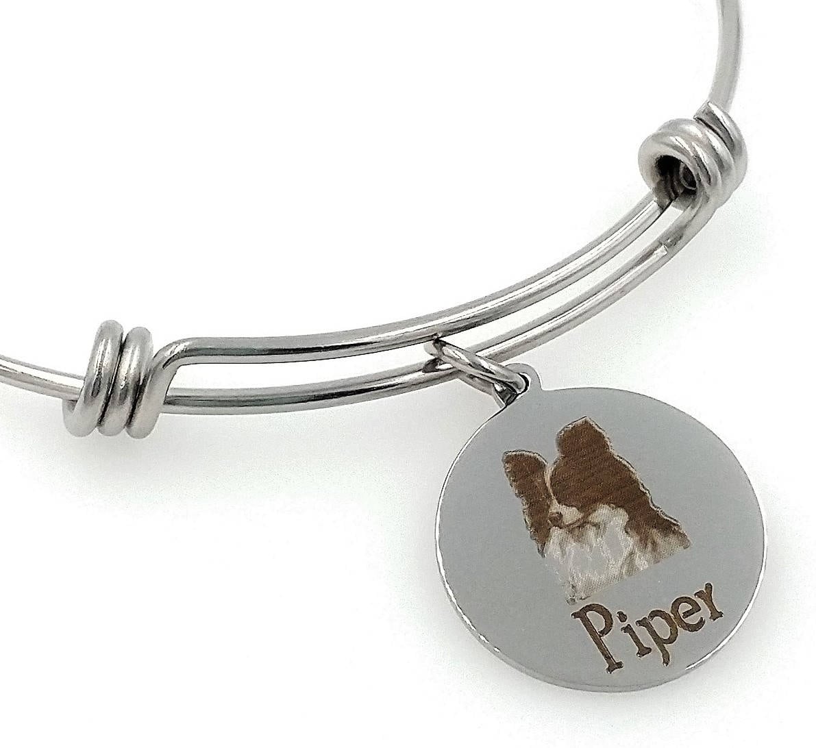 Papillon Graviert Erweiterbar Personalisierte Armreif von TalkToThePaws